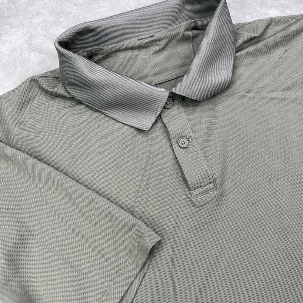 Lululemon Evolution Polo Shirt Mens Large Olive Green Pique Breathable‎ Athletic